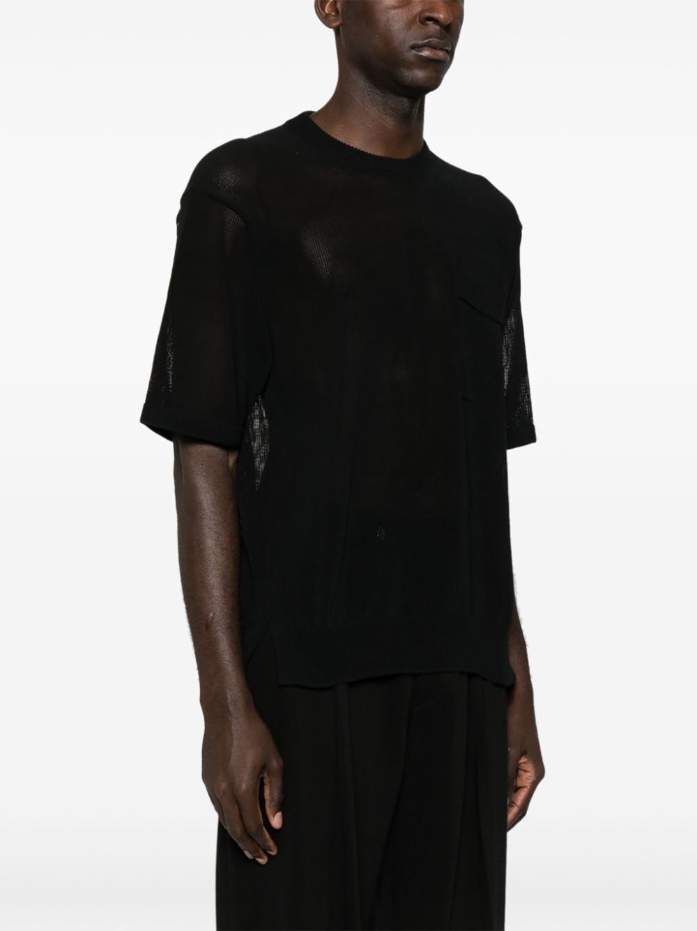 SHORT-SLEEVE SEMI-SHEER JUMPER