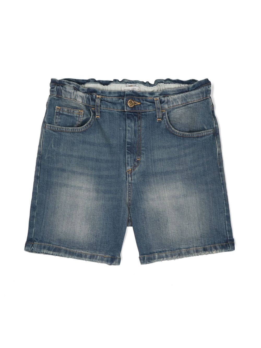 DISTRESSED FINISH DENIM SHORTS