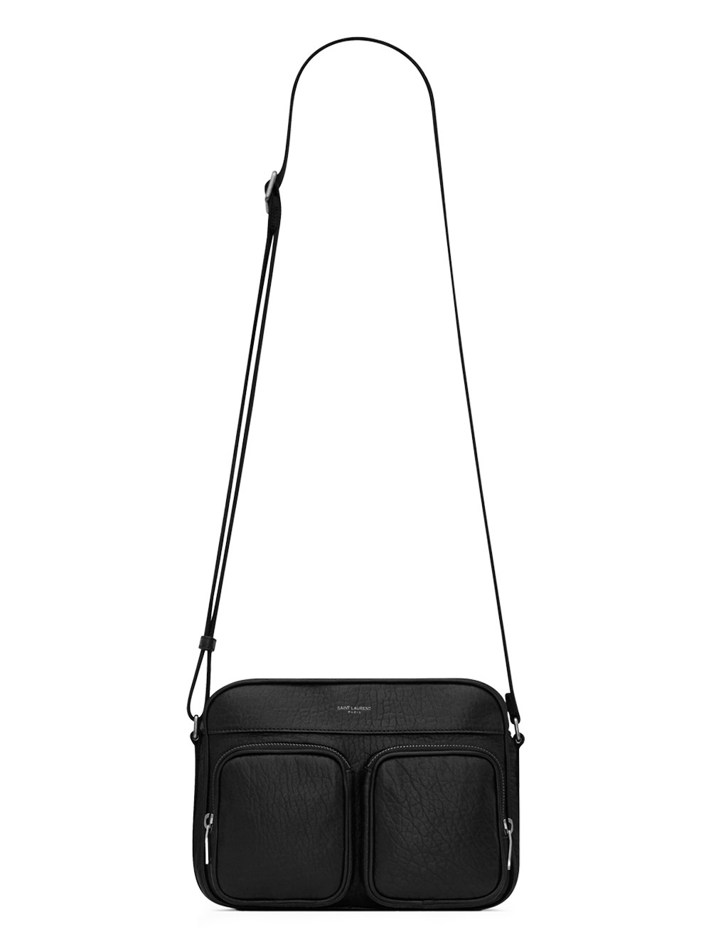 Shop Saint Laurent City Camera Bag In Grained Leather In Black