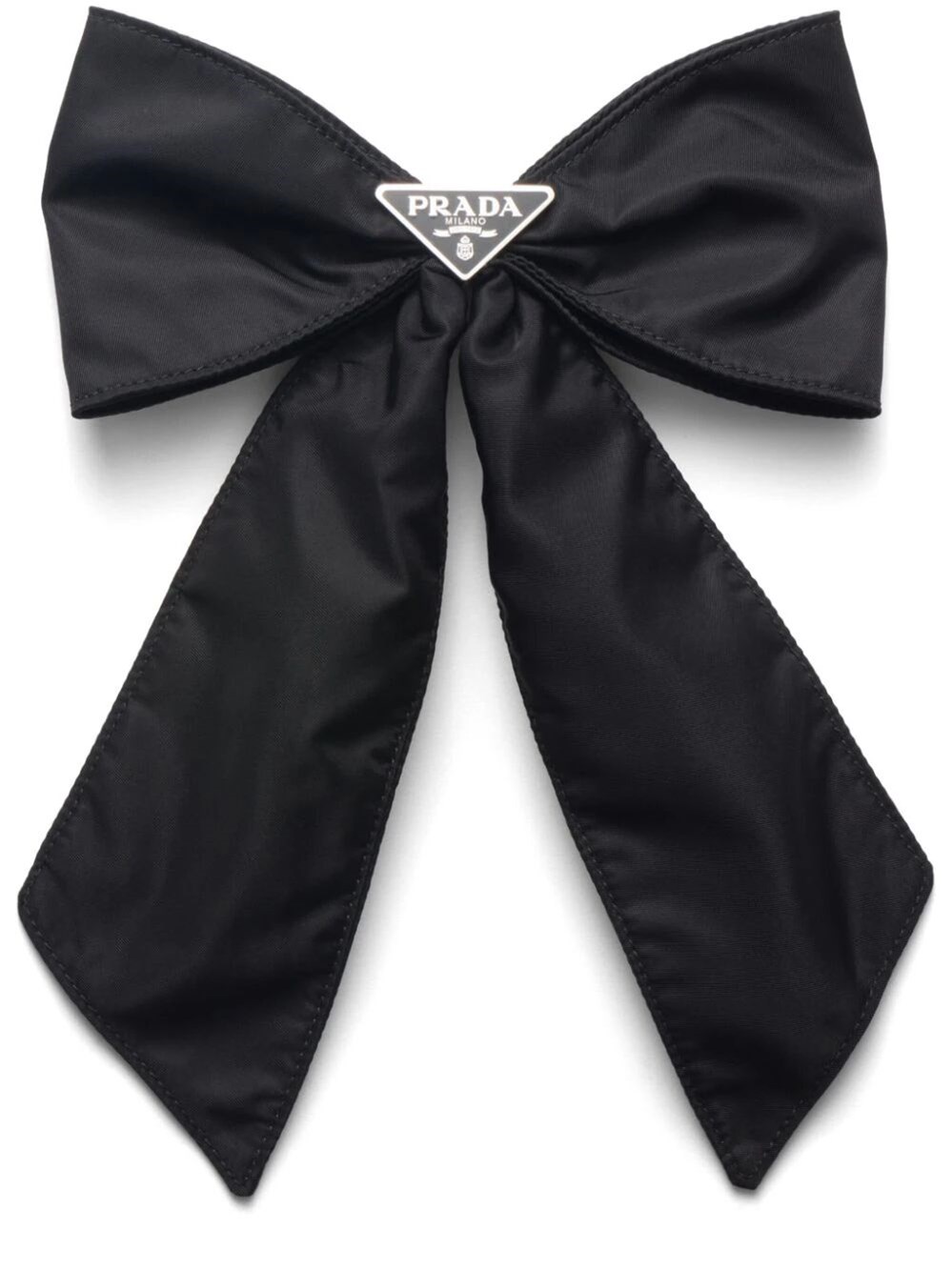 Prada Re-nylon Bow Hair Clip In Black