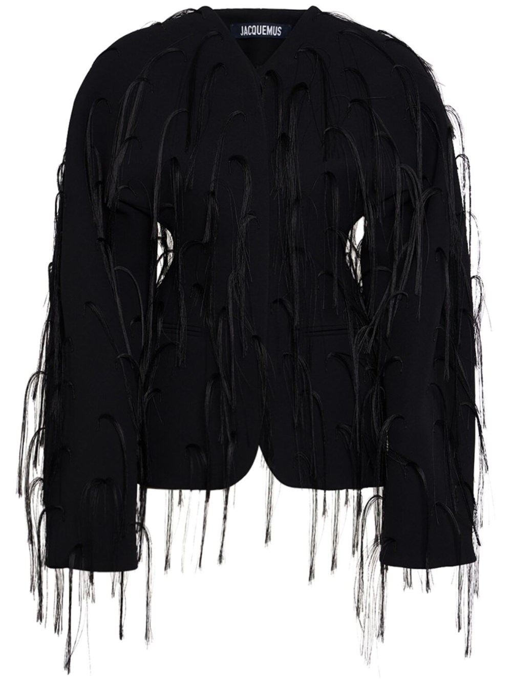 Shop Jacquemus Ovalo Jacket With Applications In Black