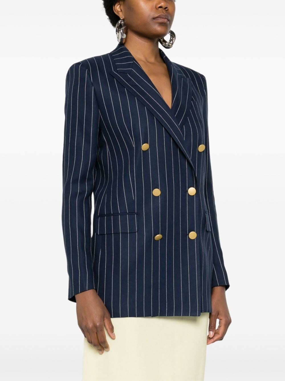 JASMINE PINSTRIPED DOUBLE BREASTED BLAZER