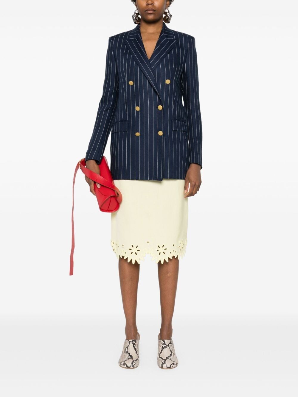 JASMINE PINSTRIPED DOUBLE BREASTED BLAZER