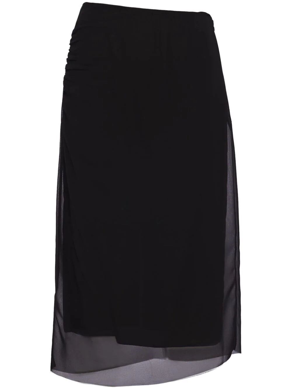 Shop Prada Georgette Skirt In Black