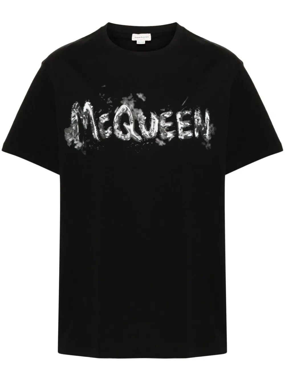 Shop Alexander Mcqueen Graffiti T-shirt In Black