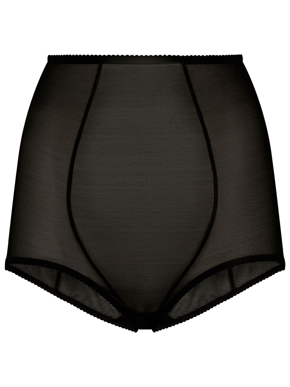 Shop Dolce & Gabbana Tulle High-waisted Panties In Black