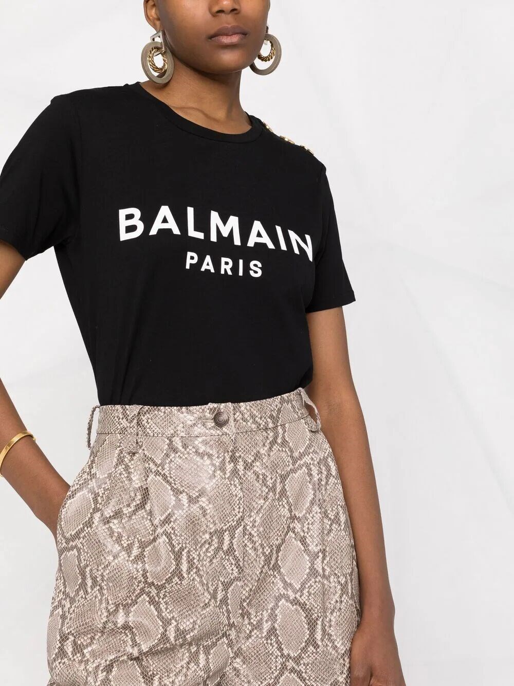 T-SHIRT WITH BALMAIN PARIS PRINT