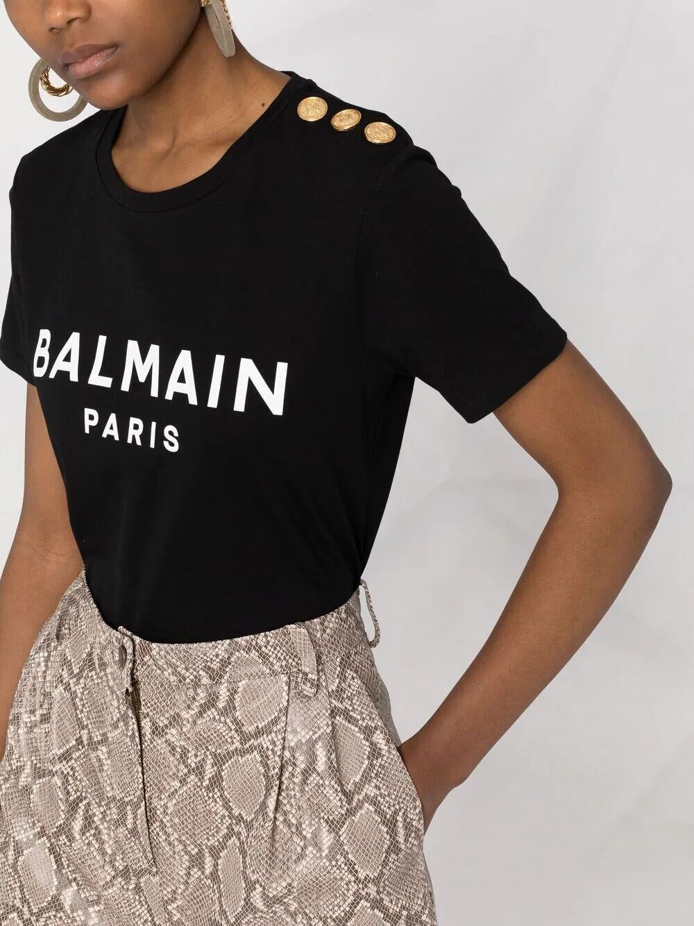 T-SHIRT WITH BALMAIN PARIS PRINT