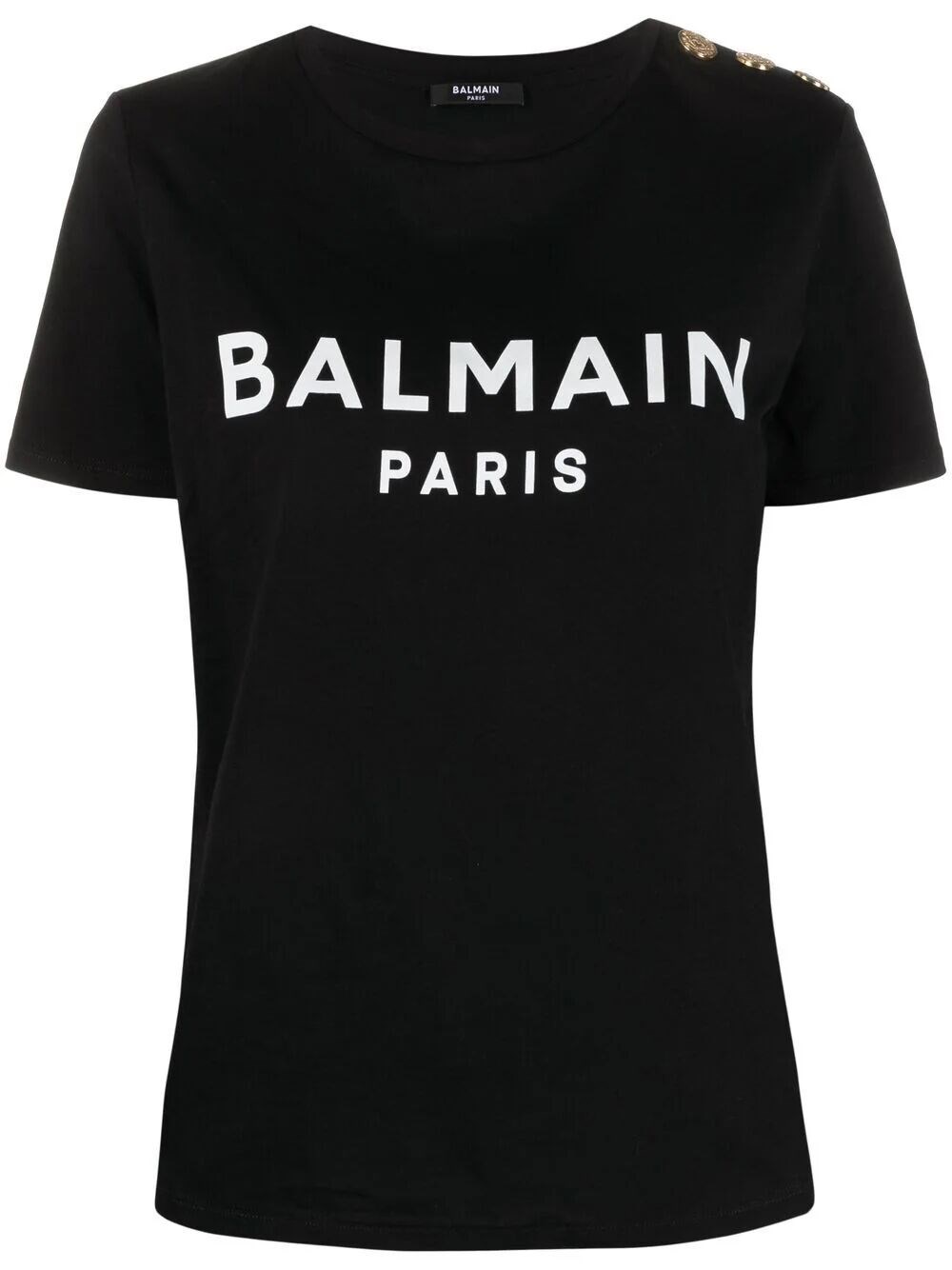 Balmain T-shirt With  Paris Print In Black