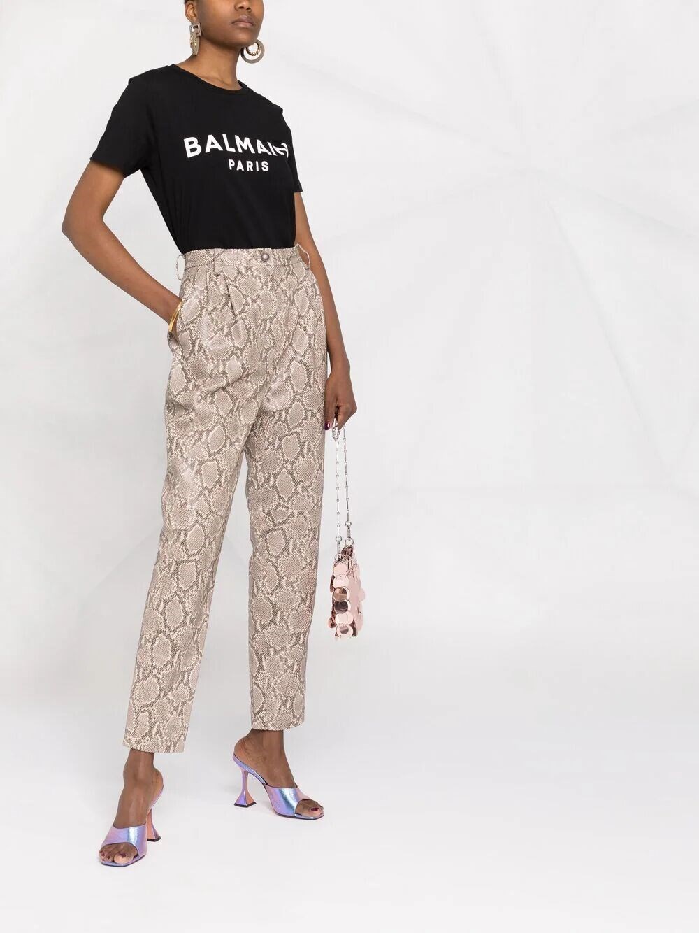 T-SHIRT WITH BALMAIN PARIS PRINT