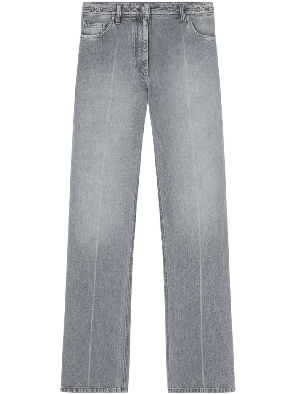 Shop Versace Medusa `95 Boyfriend Jeans In Grey