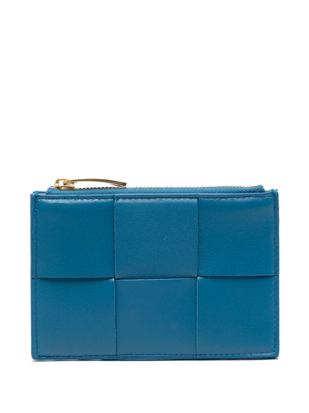 Shop Bottega Veneta Cassette Zippered Card Case In Blue