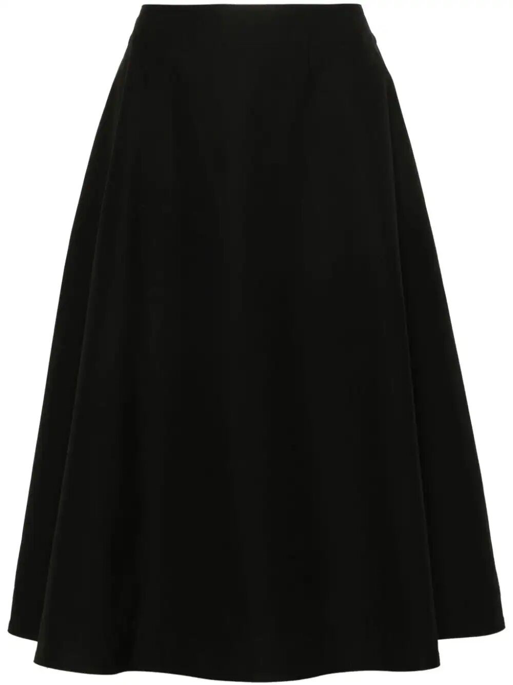 Bottega Veneta Flared Cotton Skirt For Women In Black