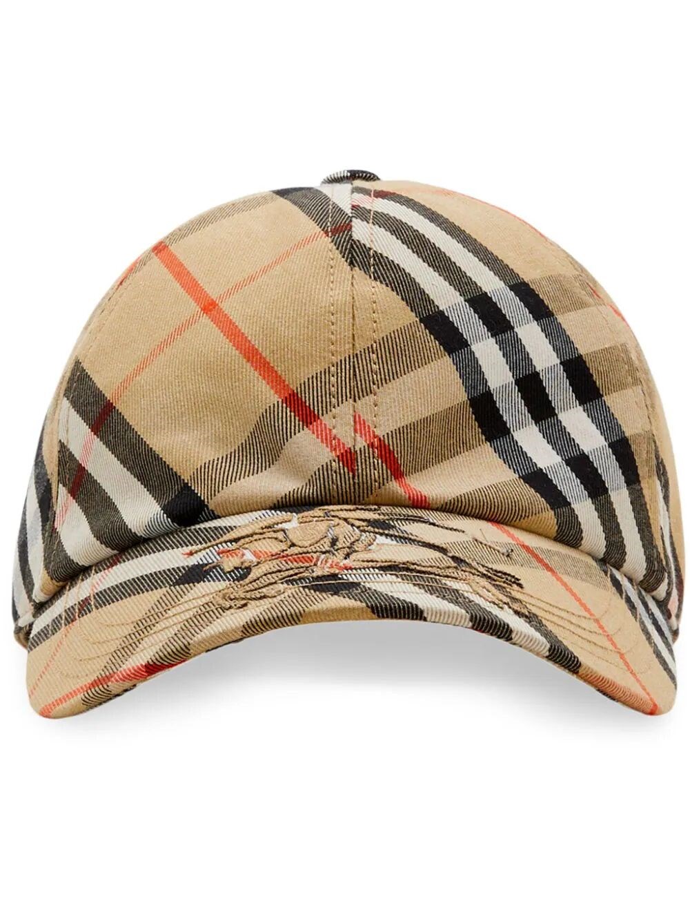 Shop Burberry Check Baseball Cap In Nude & Neutrals