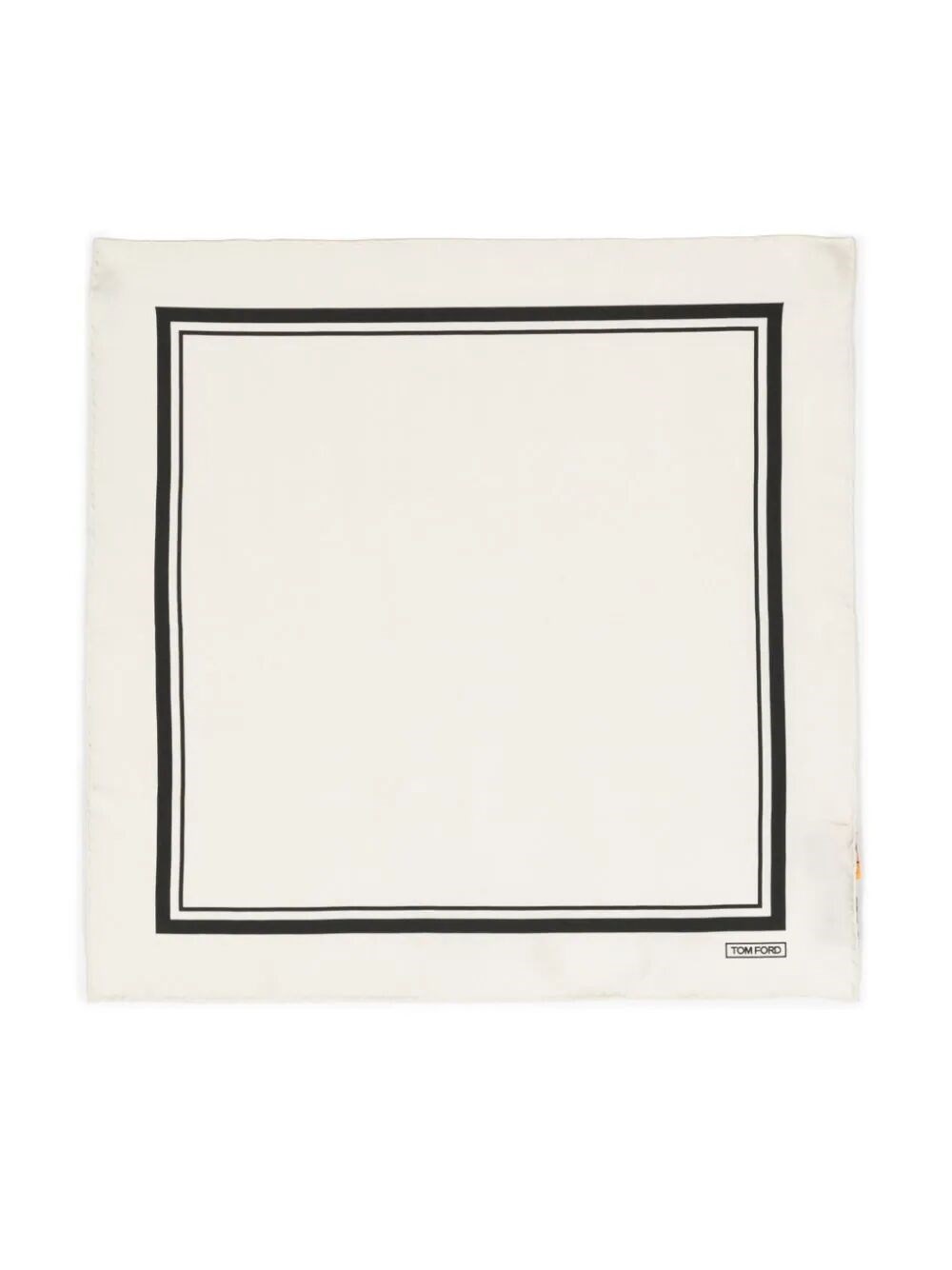 Shop Tom Ford Tonal Frame Pocket Square In White