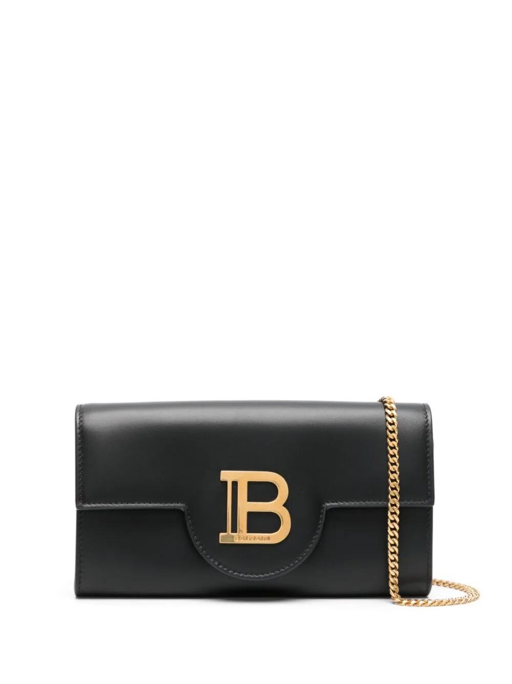 Shop Balmain Buzz Wallet On Chain In Black