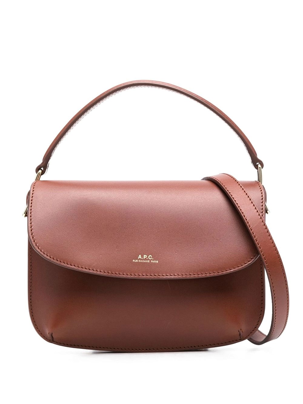 Shop Apc Sarah Mini Shoulder Bag In Brown