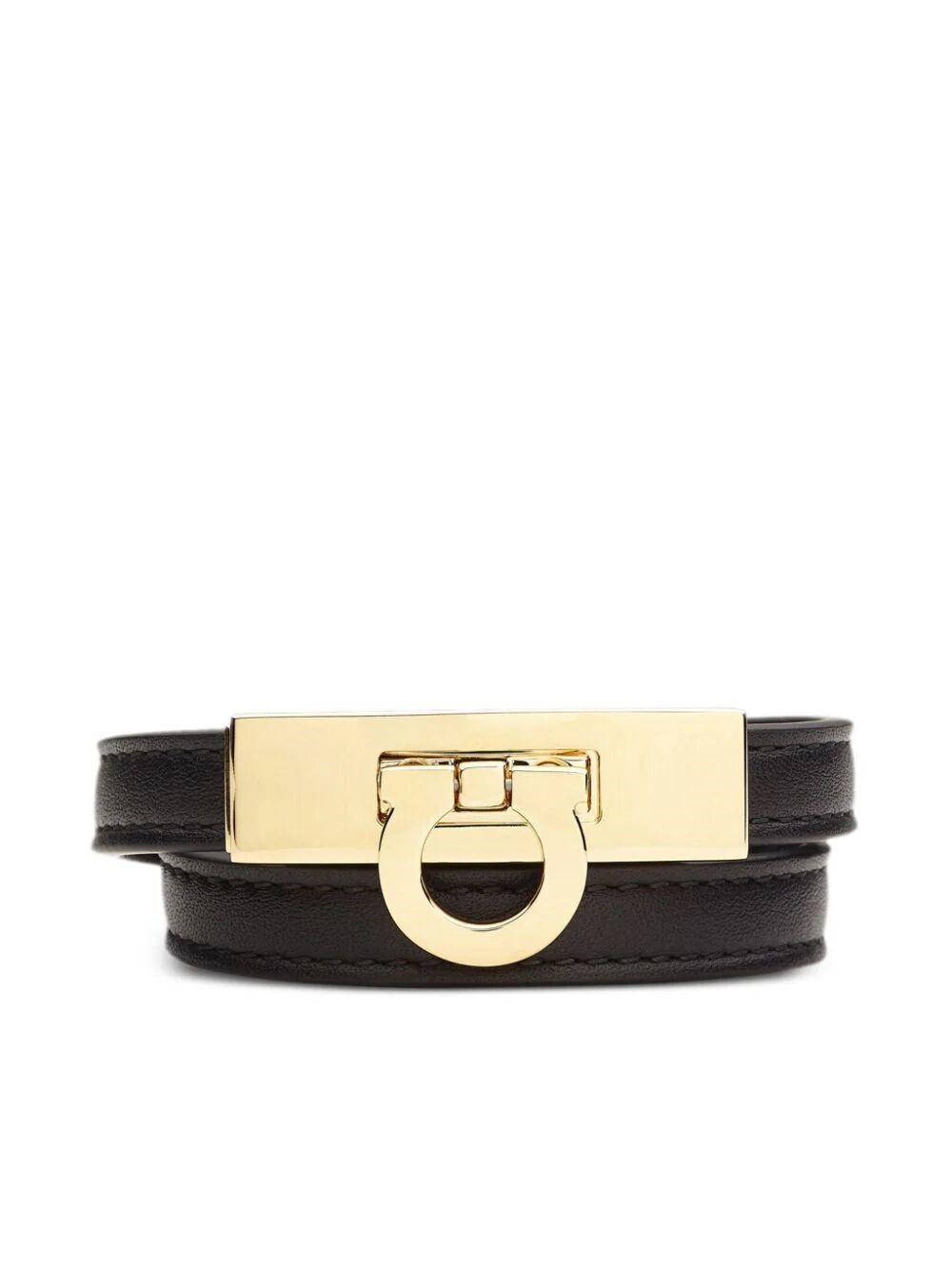 Shop Ferragamo Gancini Double Twist Bracelet - Size 15 In Black