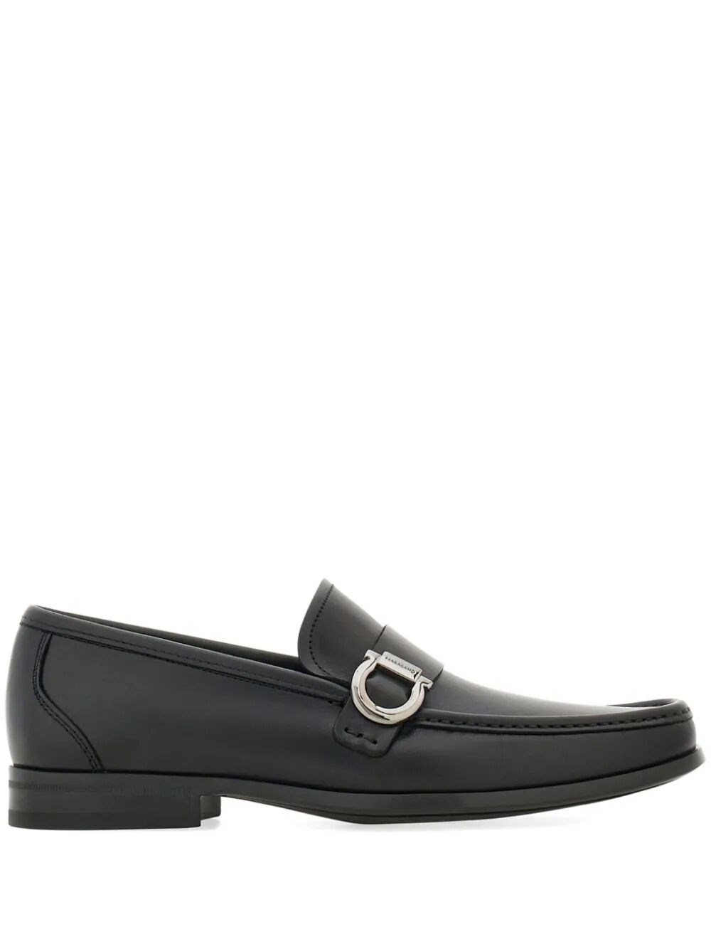 Shop Ferragamo Gancini Ornamento Loafers In Black