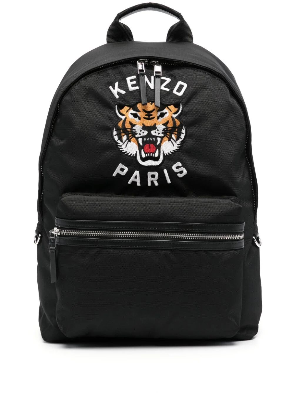 Kenzo Zaino Con Ricamo Tiger In Nylon Nero Uomo In Black