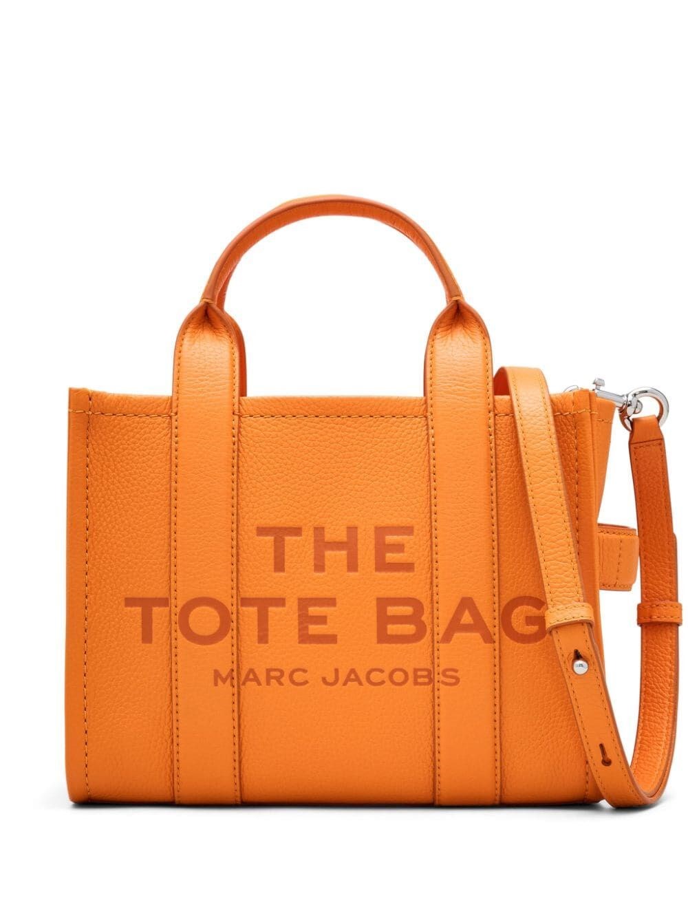 Shop Marc Jacobs The Leather Small Tote Bag In Yellow & Orange