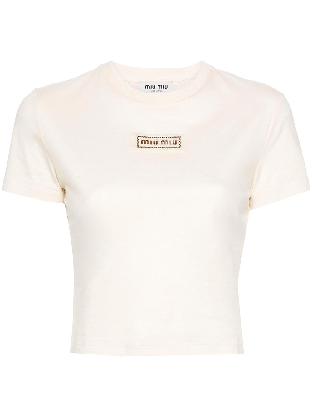 Miu Miu Cropped T-shirt In White