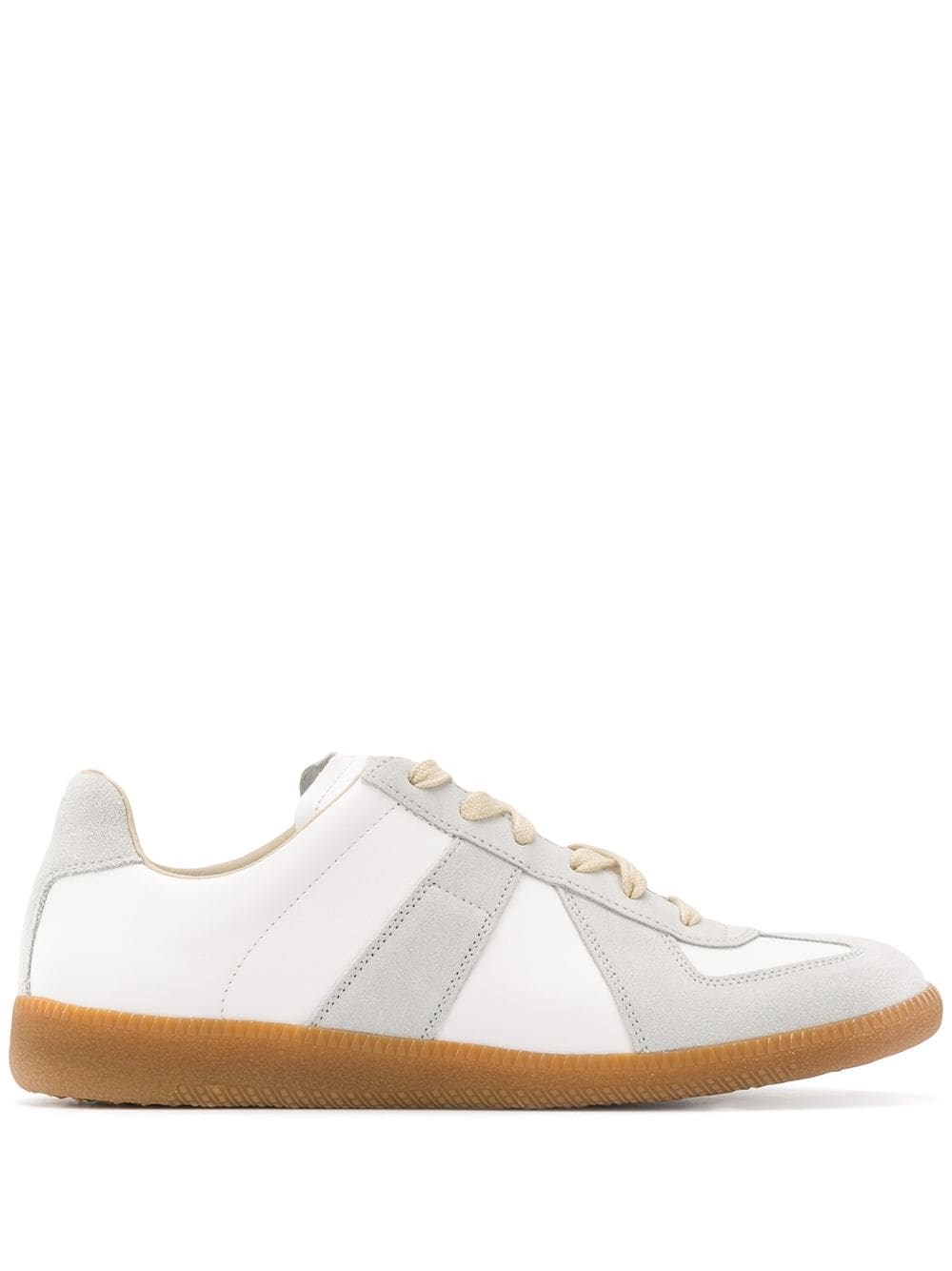 Shop Maison Margiela Nappa And Suede Replica Sneakers In White