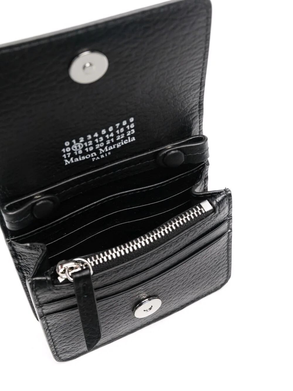 four-stitch leather chain wallet