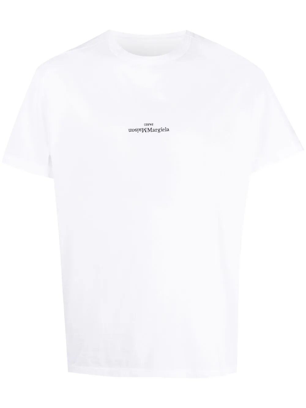 Shop Maison Margiela Distorted Logo T-shirt In White