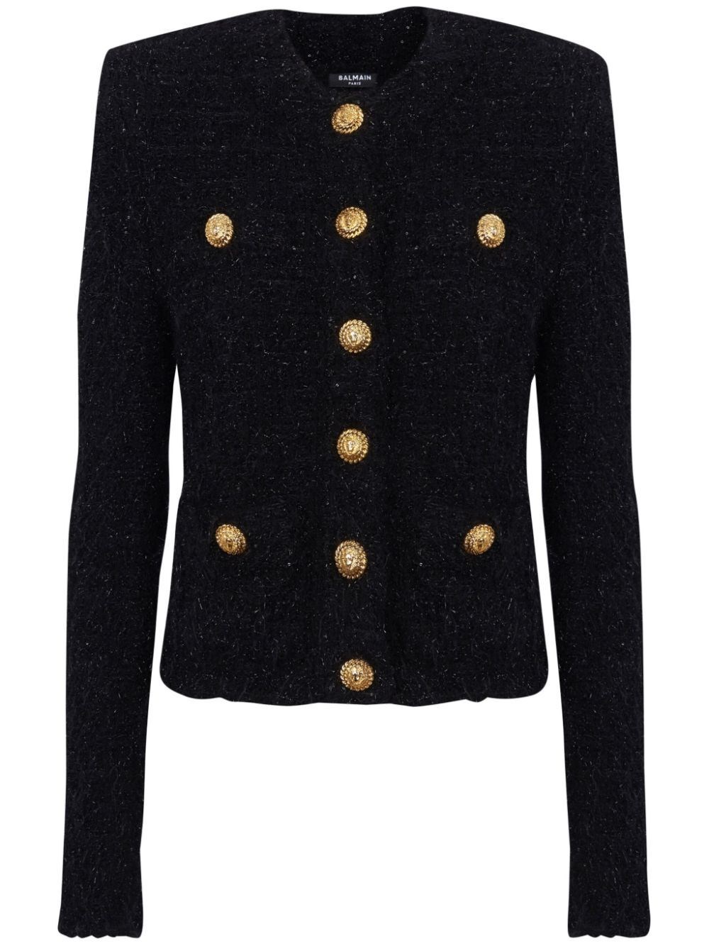 Shop Balmain Maze Jacket With Buttons In Black