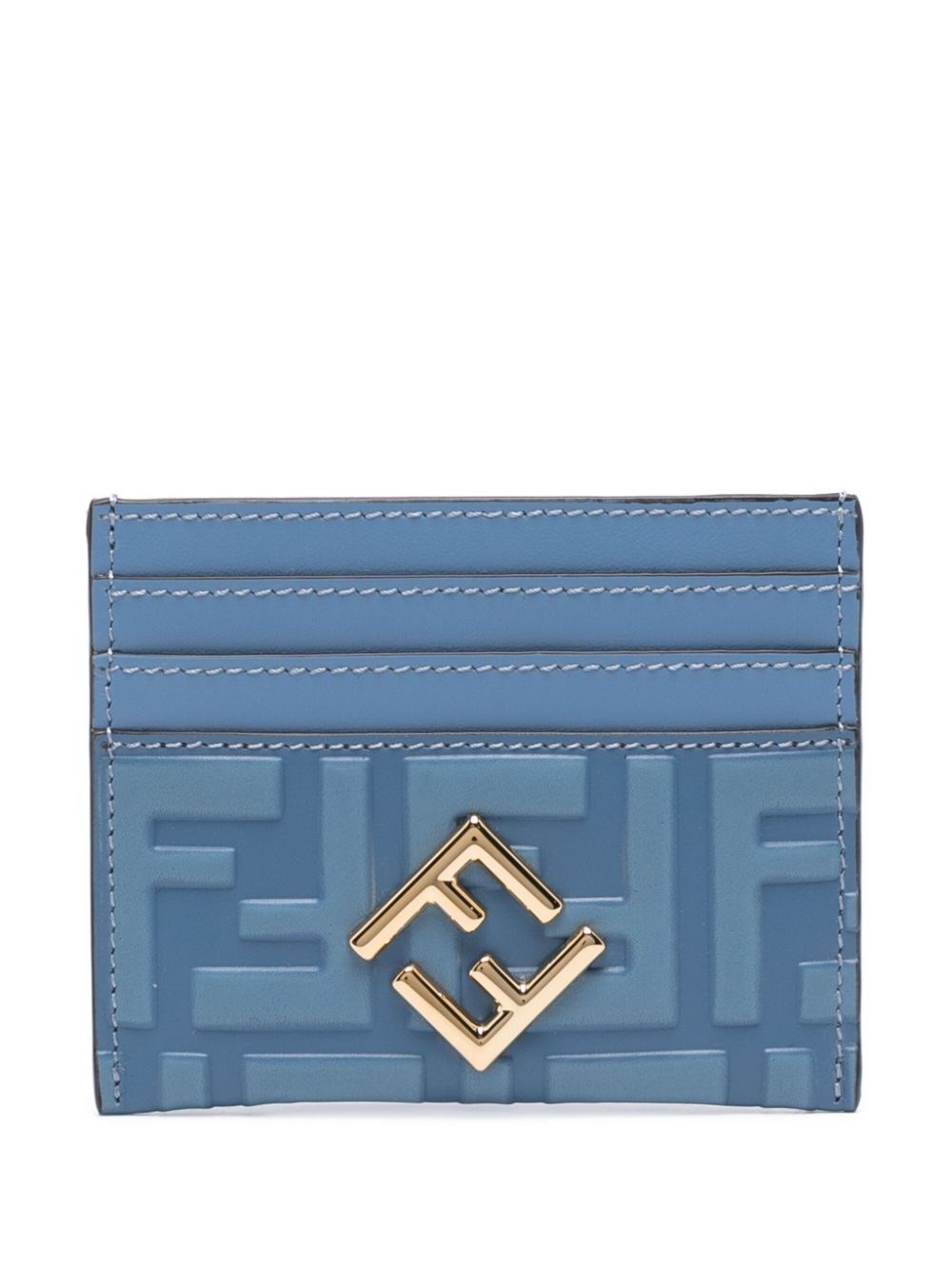 Shop Fendi Ff Diamonds Card Holder In Blue