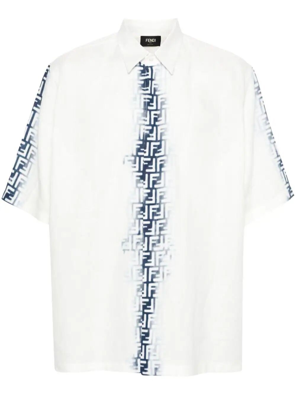 Fendi Ff-motif Linen Shirt In White