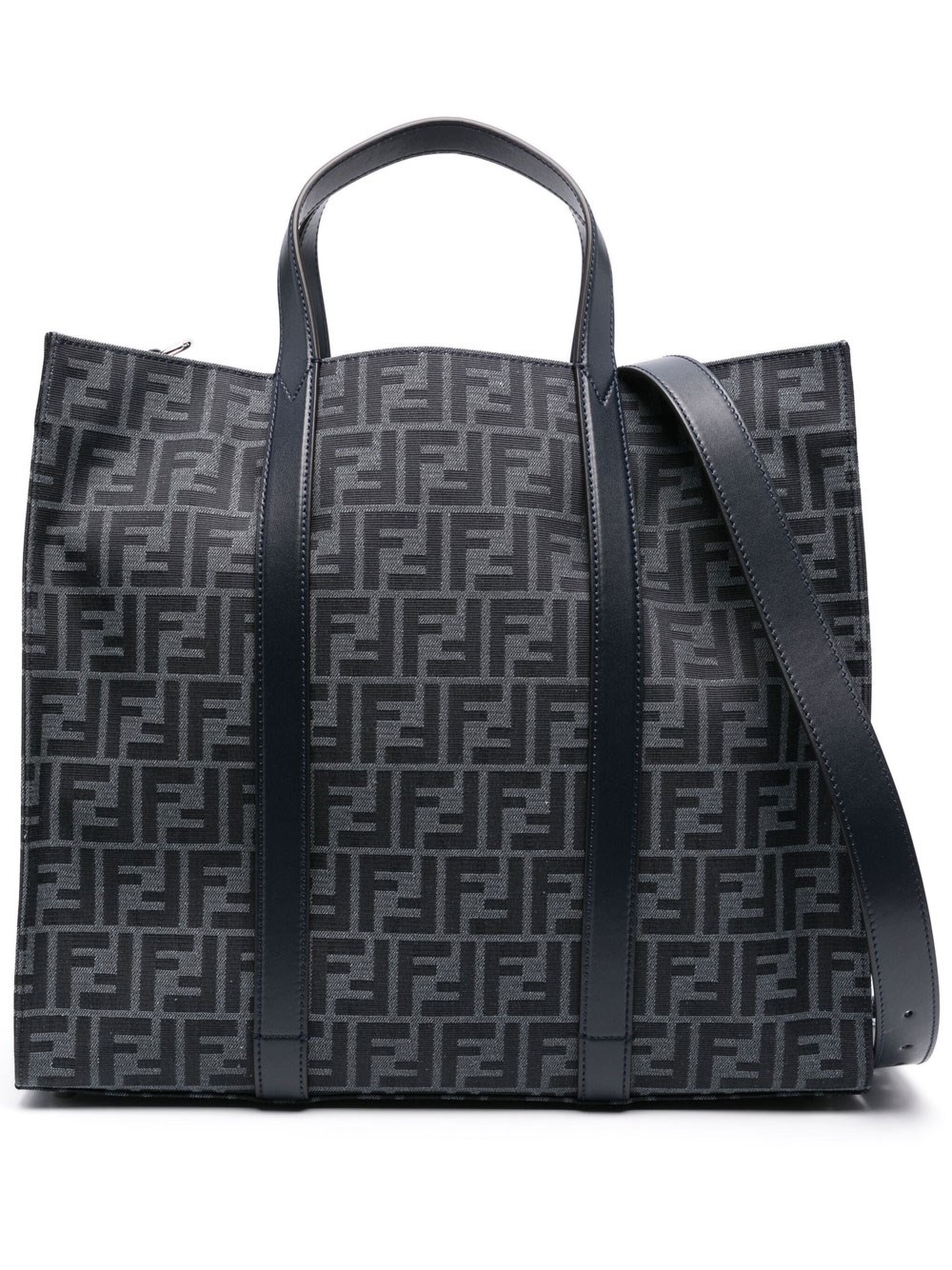 Shop Fendi Ff-jacquard Tote Bag In Blue