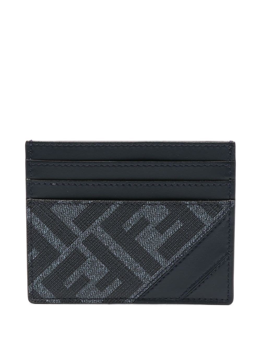 Shop Fendi Ff Card Holder In Blue