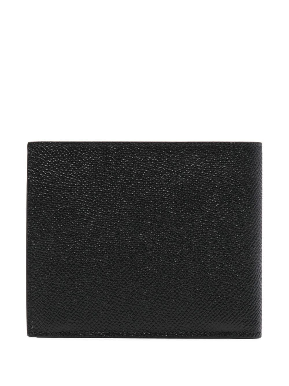 GANCINI-PLAQUE GRAINED LEATHER WALLET