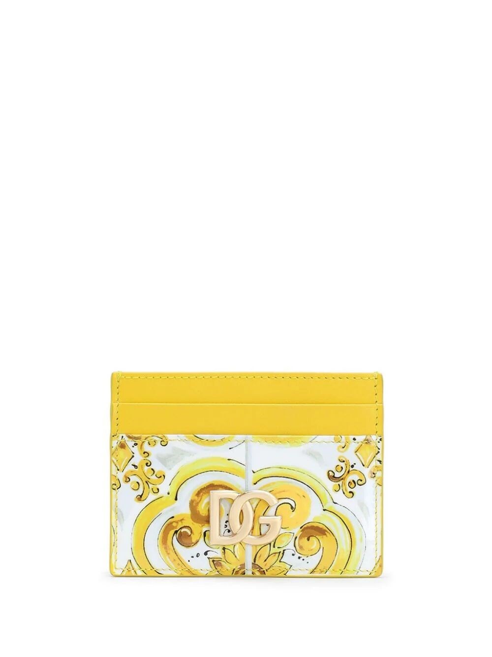 Shop Dolce & Gabbana St Maiolica Card Holder In Yellow & Orange