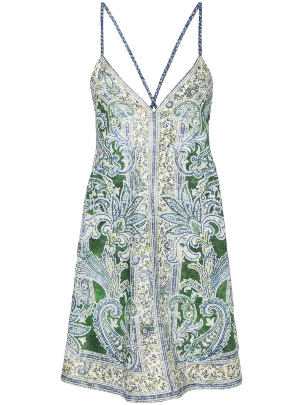 Shop Zimmermann Ottie Swing Mini Dress In Green