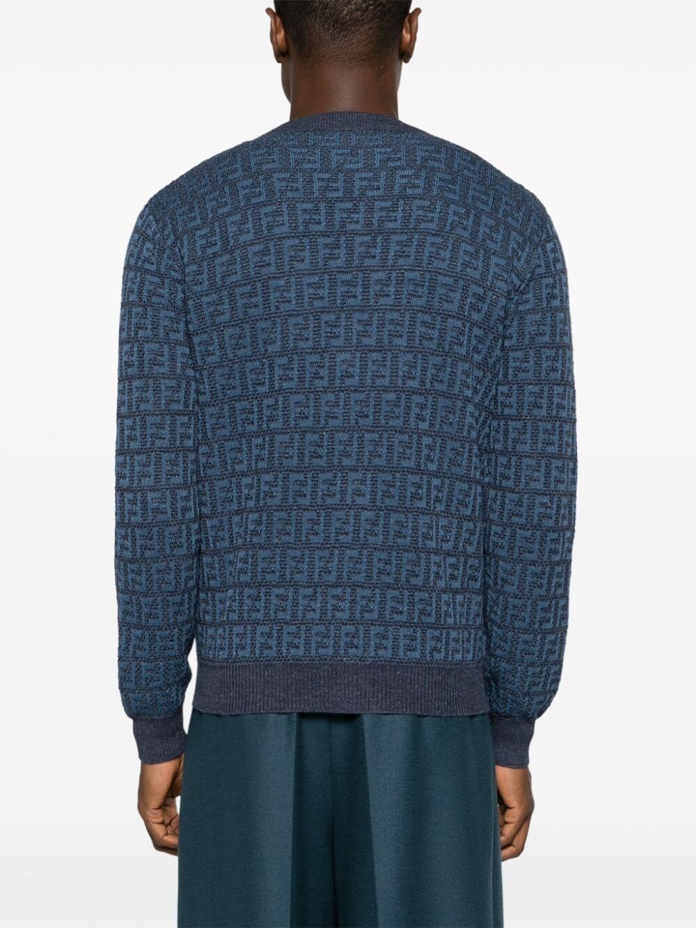 FF-JACQUARD KNITTED CARDIGAN