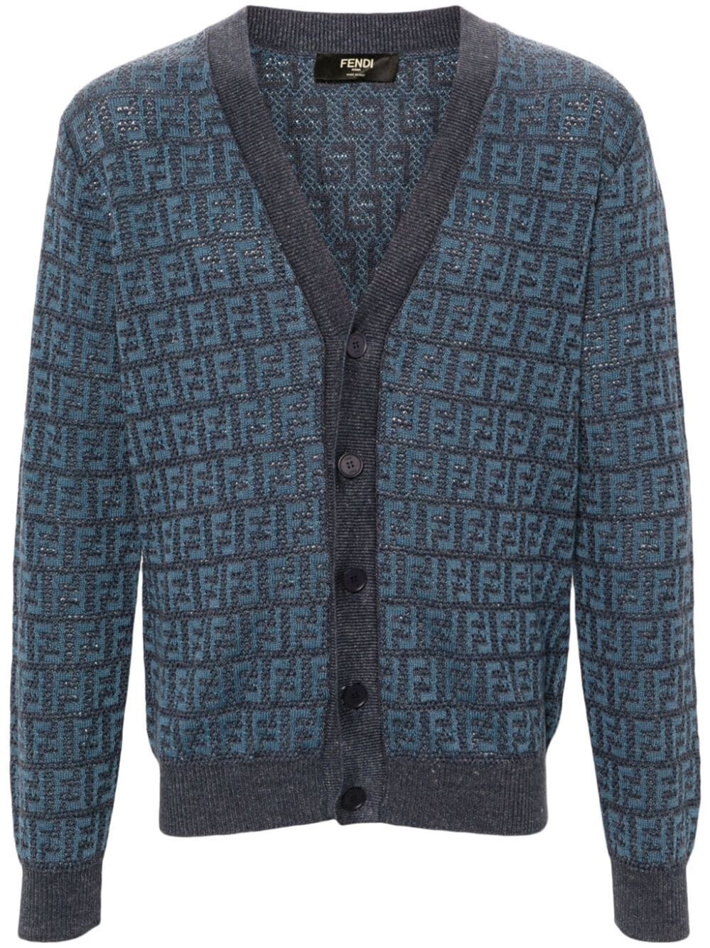 FF-JACQUARD KNITTED CARDIGAN