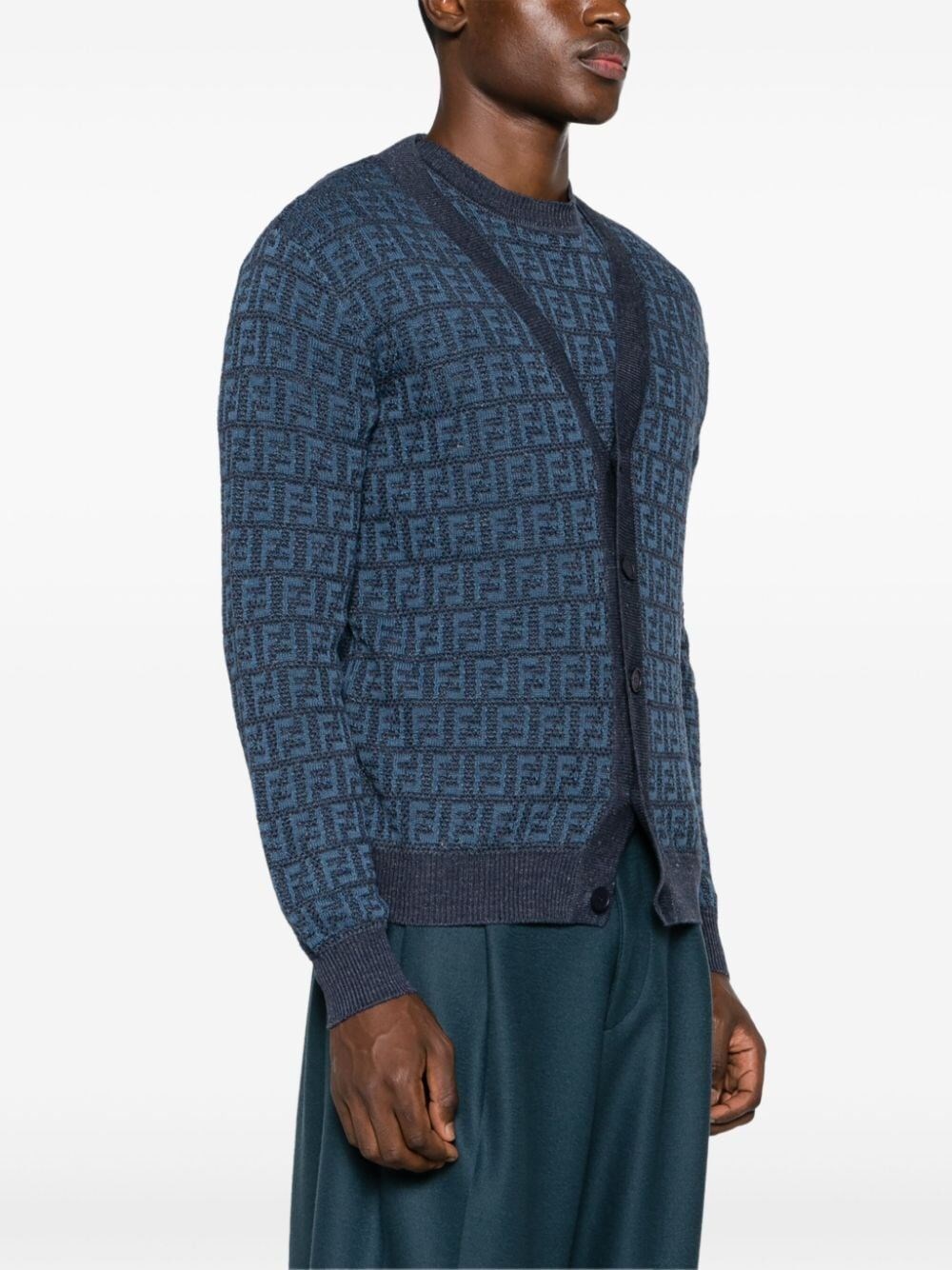 FF-JACQUARD KNITTED CARDIGAN