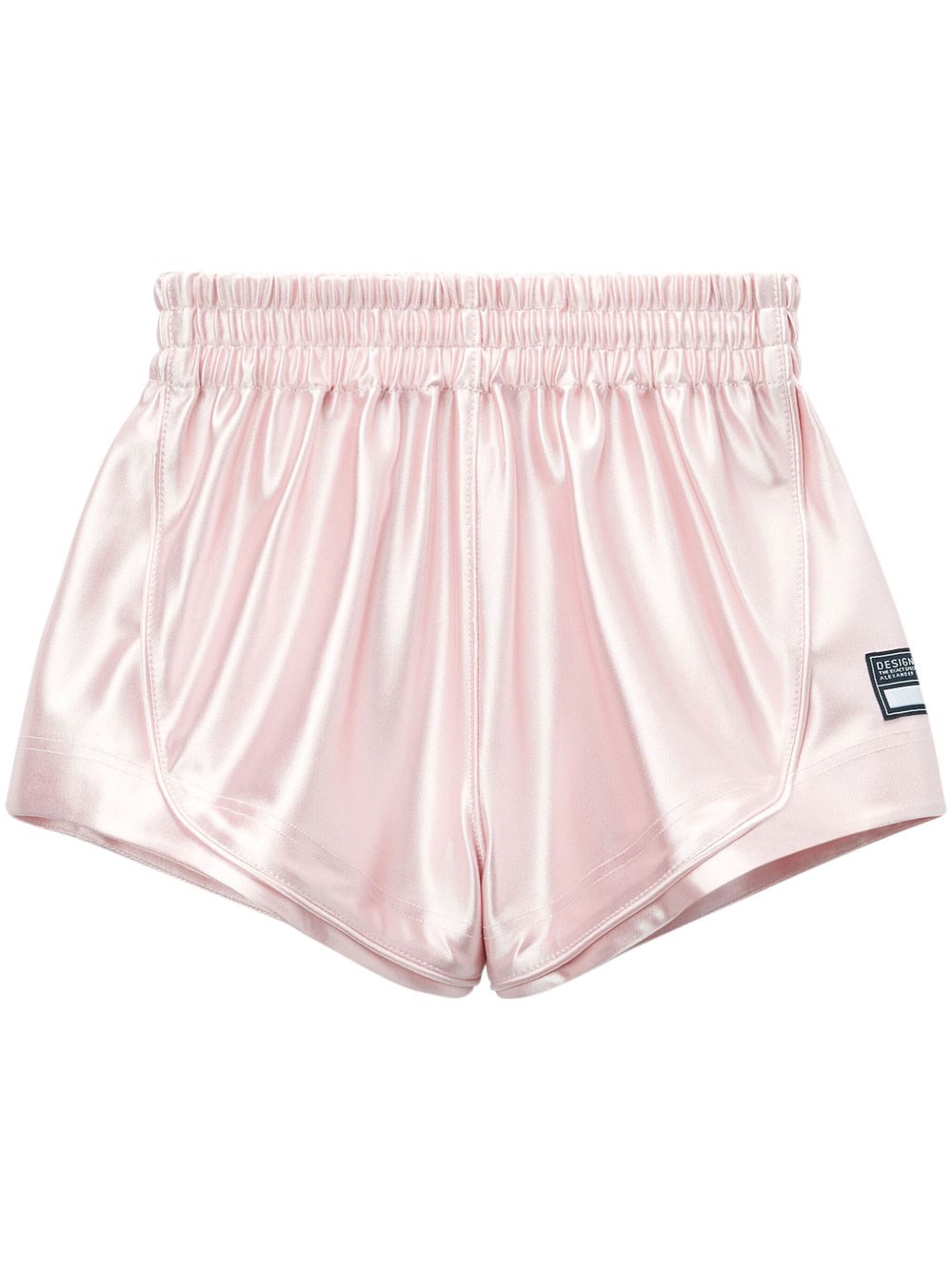 Alexander Wang Logo-tag Cotton Track Shorts In Nude & Neutrals