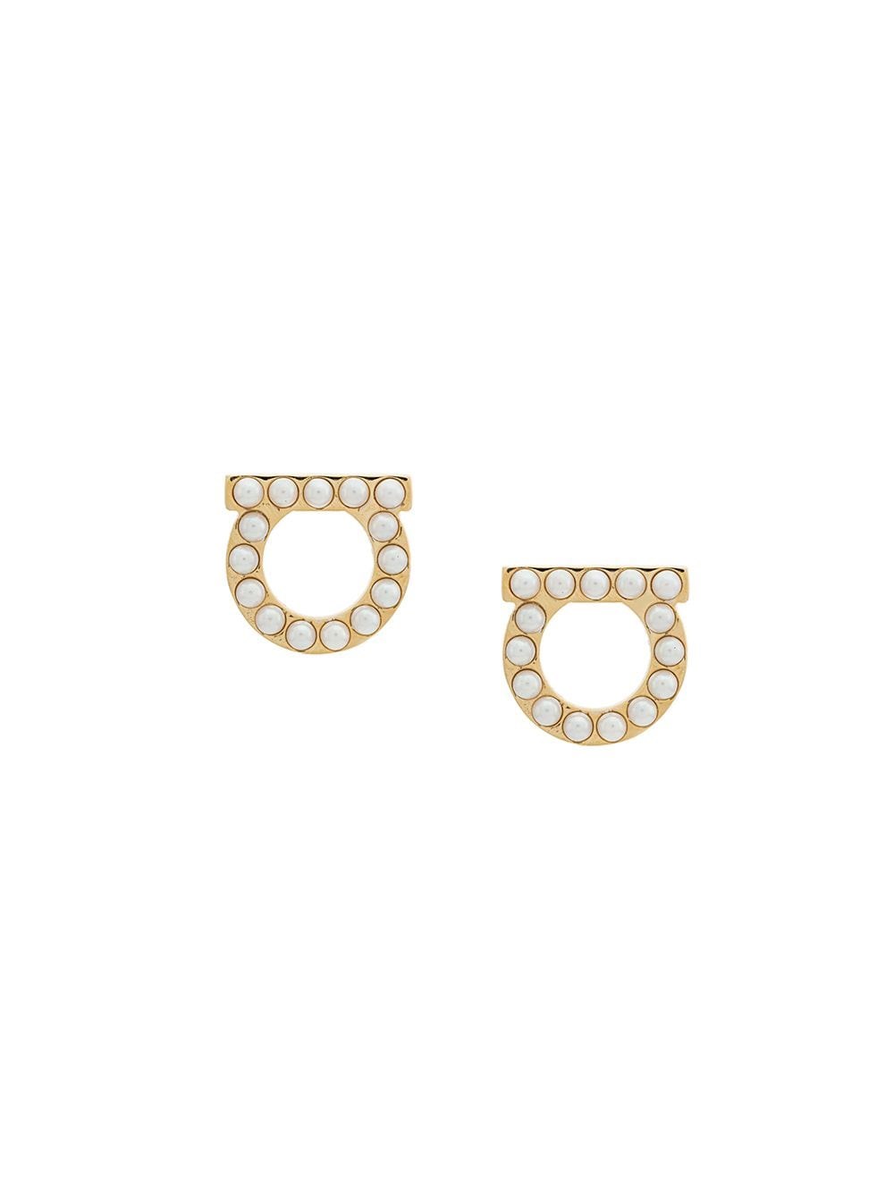 Ferragamo Gancini Pearls Earrings In Nude & Neutrals