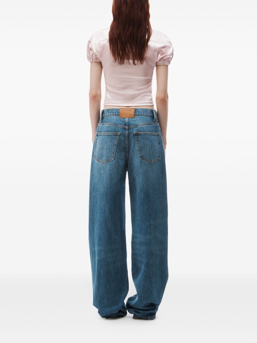 LOGO-FRAYED BALLOON JEANS