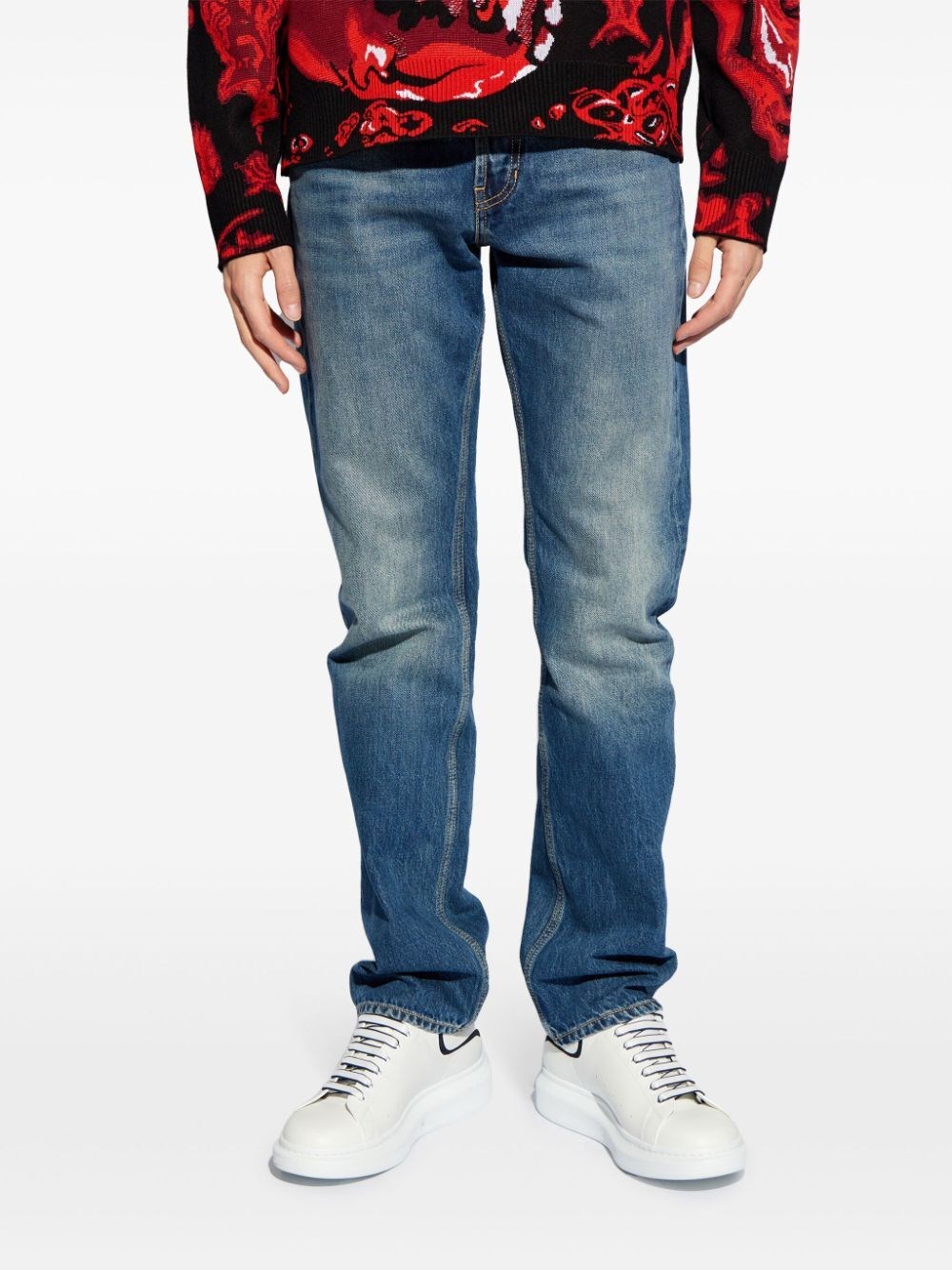 LOGO-PRINT STRAIGHT-LEG JEANS