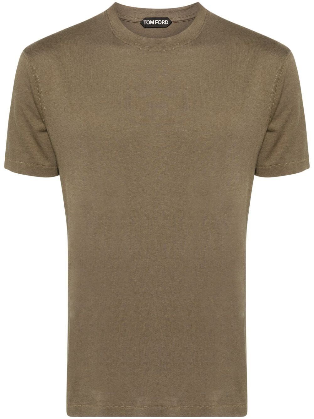 Shop Tom Ford Lyocell-cotton T-shirt In Green