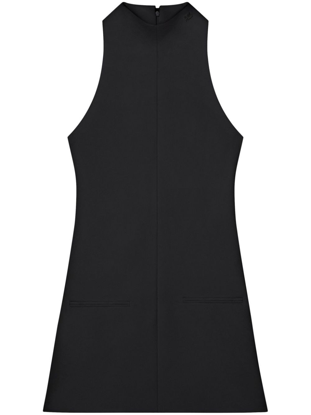 SLEEVELESS TWILL A-LINE DRESS
