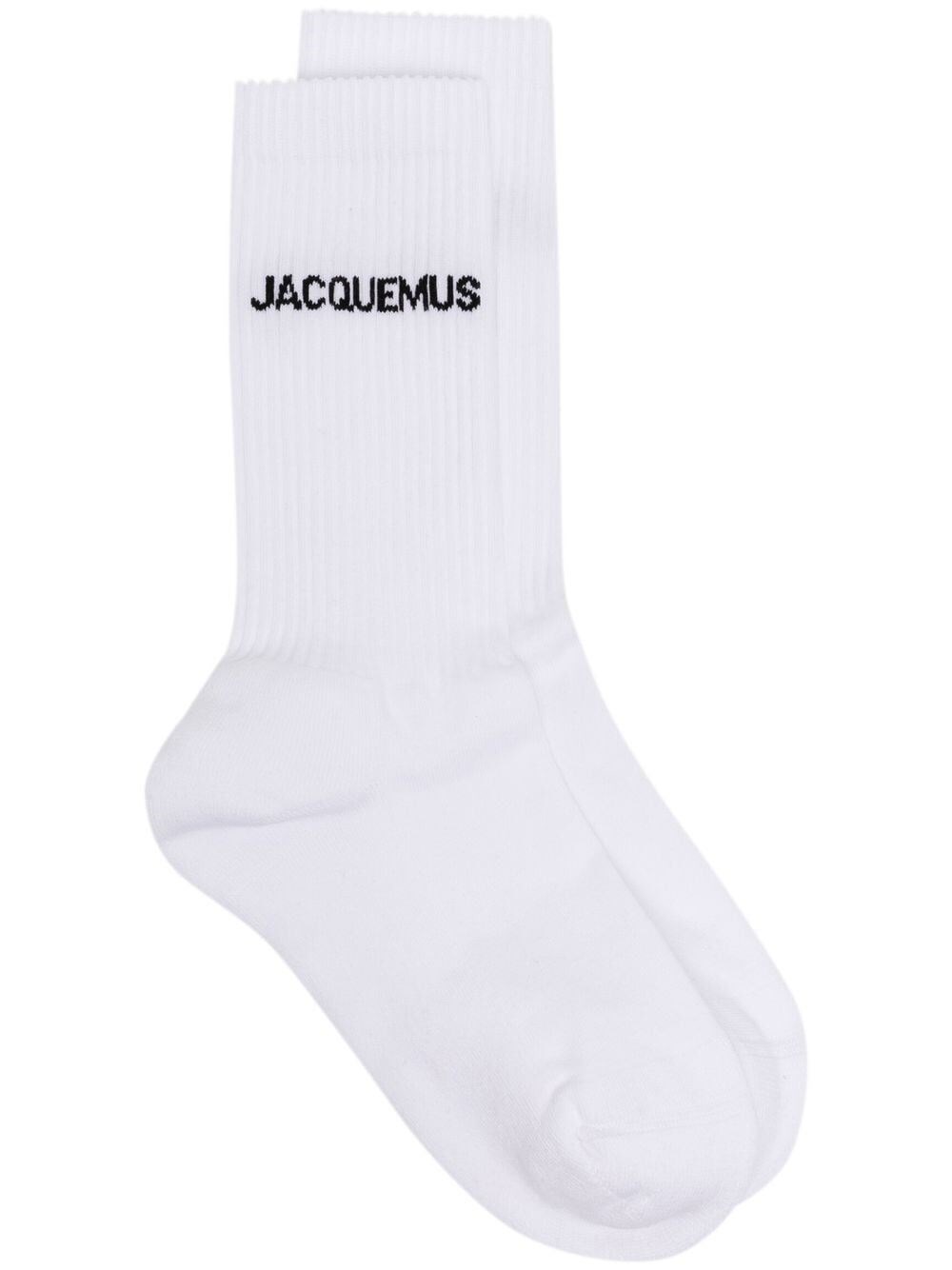 Jacquemus Ribbed Crew Socks In White