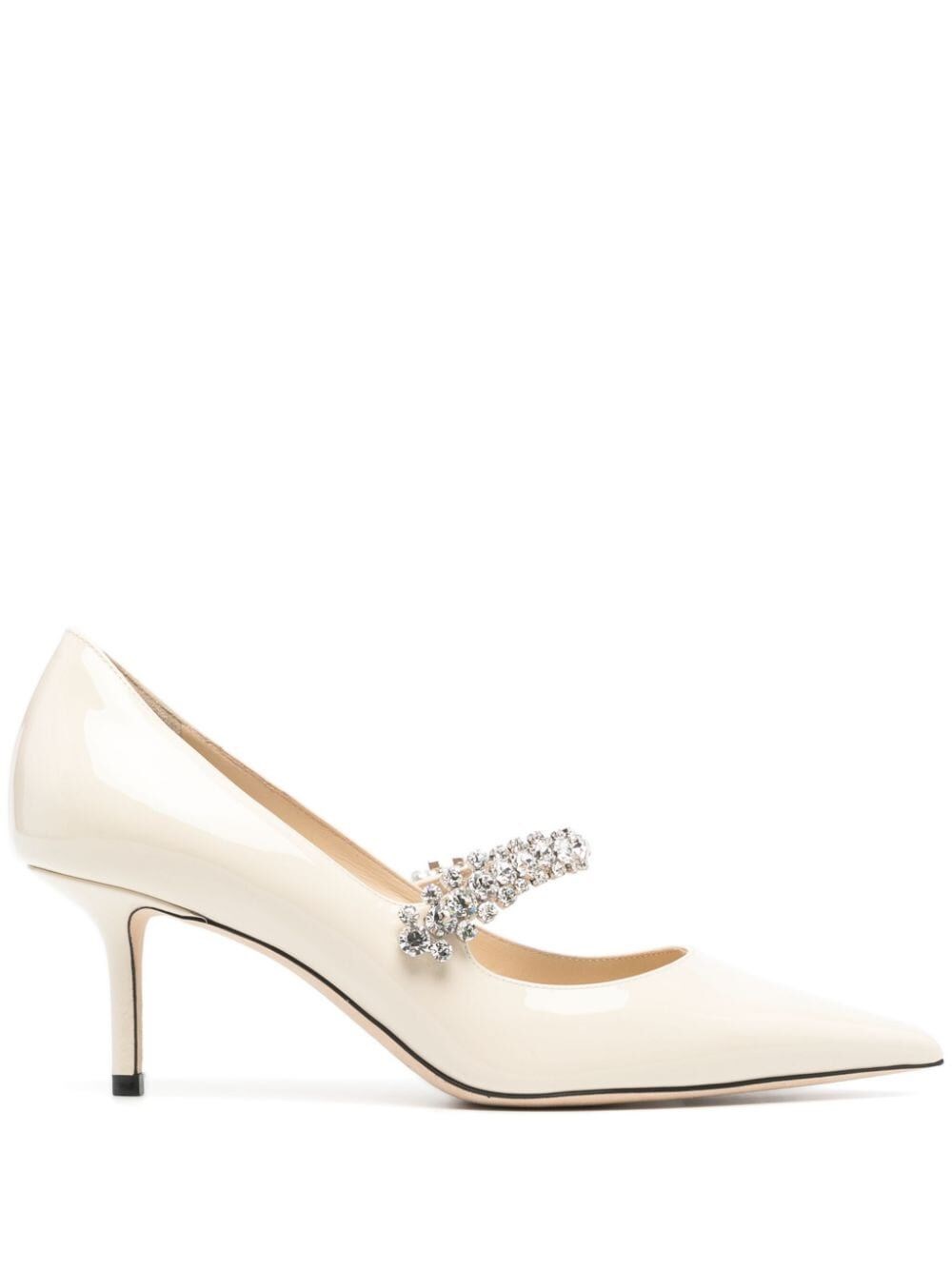 Shop Jimmy Choo Patent Leather Pumps With Swarovski Crystals In White