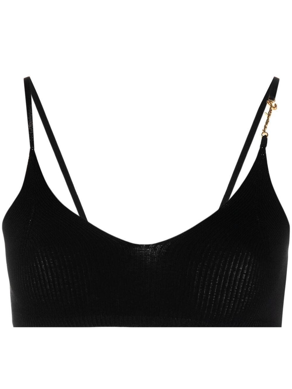 Jacquemus Le Bandeau Pralu Knitted Bralette In Black