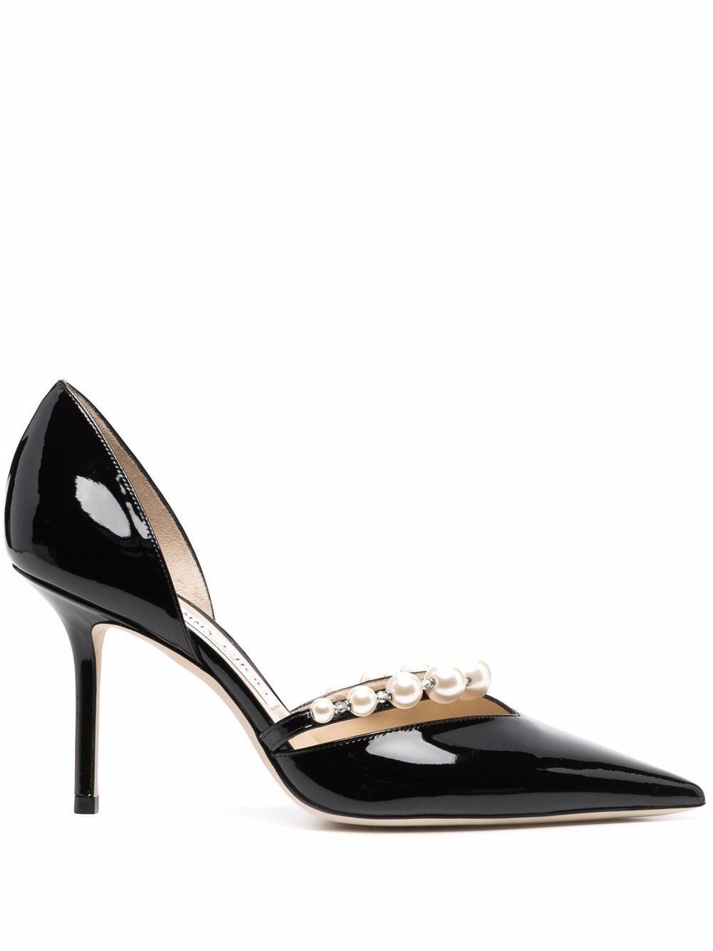 Shop Jimmy Choo Decollete Aurelie Con Perle In Black